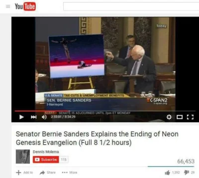 Orellan - @ama-japan: Politycy cenią Evangelion. Tutaj widzimy jak Bernie Sanders opo...