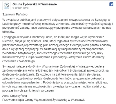 zaltar - Sprawa niewpuszczenia młodziaków do synagogi w Lublinie

WP opisało sprawę...