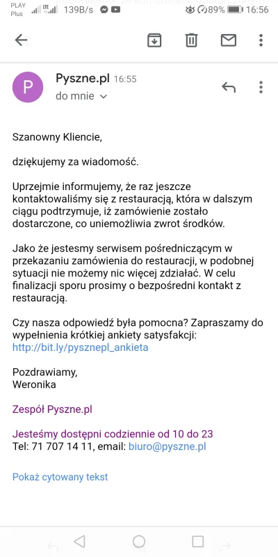 sini8 - @TwojStaryToKorniszon: jak widać pyszne raczej trzyma stronę restauracji. Nig...