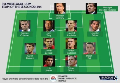 ryzu - Drużyna sezonu 2013/14 w głosowaniu internautów na stronie premierleague.com #...