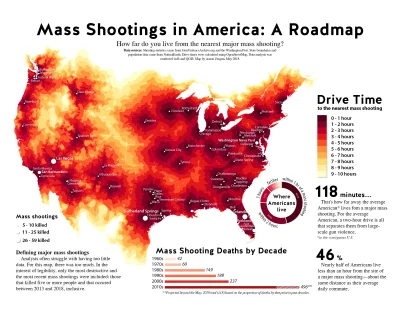 A.....1 - Mapa masowych strzelanin w USA.

#usa #bron #przestepczosc #ciekawostki #...