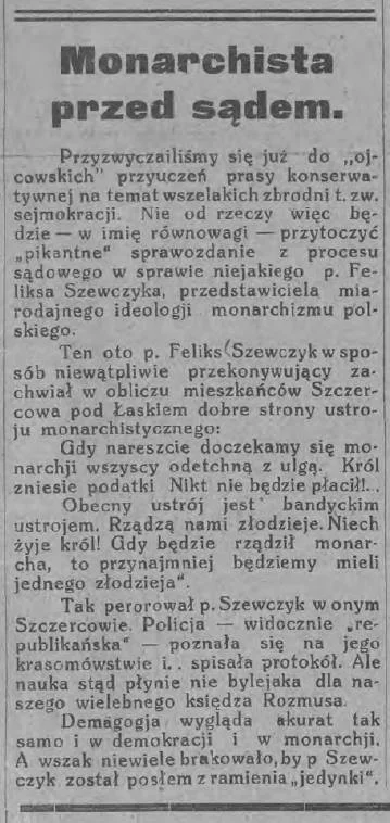 fantomasas - Korwin nie taki oryginalny. „Łodzianin”, 21 VII 1928, nr 30 (666), s. 5....