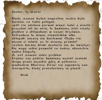 Bonwerkz - @SiemkaKtoPeeL: Nie to nie ten. List od Kruka wyglądał tak:
 Jest to list,...