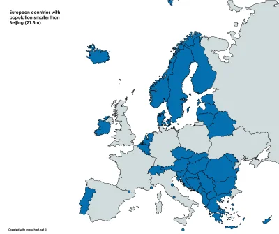 P.....o - Kraje europejskie z populacją mniejszą od Pekinu
#mapporn #ciekawostki #ch...