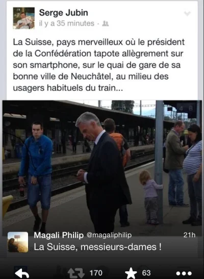 rotero - A Prezydenta Szwajcarii można spotkać w pociągu. Poniżej zdjęcie, jak czeka ...