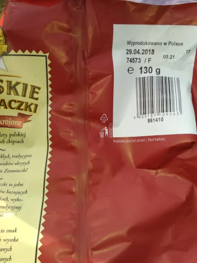 o.....k - Jest 15 kwietnia 2018 r. Kupiłem czipsy wiejskie ziemniaczki z przyszłości....