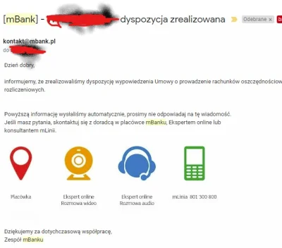MegaZU0 - Kilka dni temu mówiłem, usuwam konto w mbanku tu dowód. Polecam.