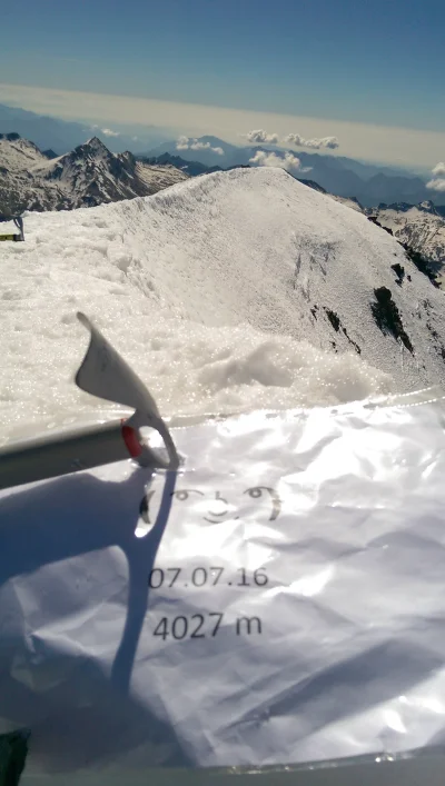 manedhel - Poranny #alpinizm, pierwszy raz powyżej 4000 m z moją #rozowypasek. Teraz ...