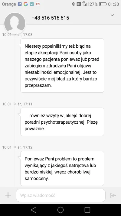 Fermiol - @Wasky: Mówiąc szerzej - udostępniła dokumentację medyczną swojej pacjentki...