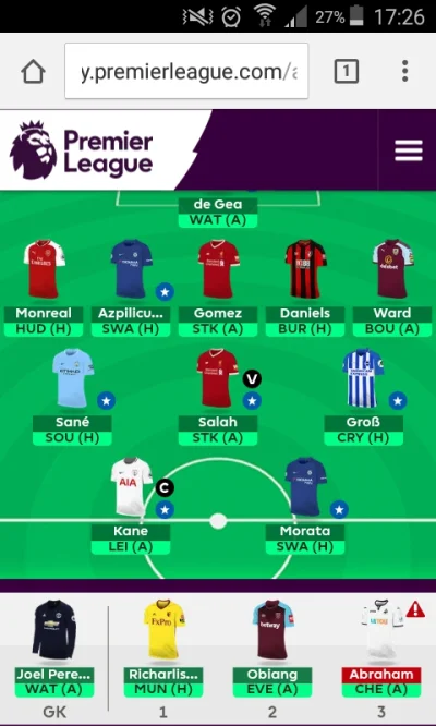 greg_26 - Moja drużyna na następna kolejkę. Co myślicie?
#fpl