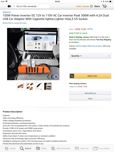Scaryfog - Chce kupić inwerter z 12V na 110V do ładowania mojego laptopa podczas podr...