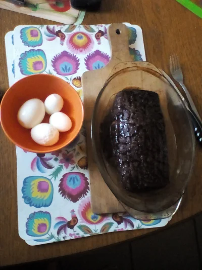 anonymous_derp - Dzisiejsze śniadanie: Pieczona wołowina mielona, jajka na twardo, só...