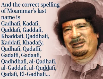 sobakan - @KrawatoSlipy: czy tylko w Polsce na Gadaffiego mówią Kaddafi ? (✌ ﾟ ∀ ﾟ)☞
...
