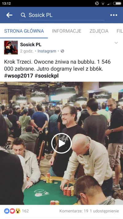 polik95 - Sosu ze swoim stackiem jest w top3. Przy okazji WSOP myli Polske z Portugal...