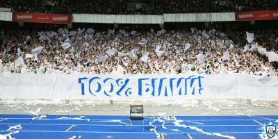 V.....o - Grupa "White Boys Club" Dynama Kijów z oprawą "100% White".

#mirkohooligan...