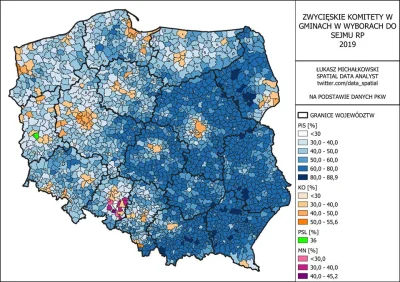 swietlowka - Wybory parlamentarne 2019 - zwycięskie komitety w gminach
#mapy #wybory...