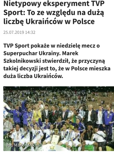 W.....7 - TVP puści puchar Ukrainy na antenie argumentując to dużą liczbą Ukraińców ż...
