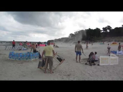 starnak - Trąba powietrzna na plaży w Dźwirzynie 21.08.2013
