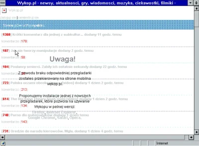 Tleilaxianin - @dktr: Na Windowsie 3.1 z Netscapem jeszcze gorzej :>