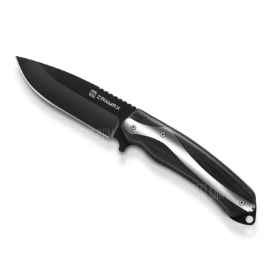 eternaljassie - ZANMAX 2101 Outdoor Fixed Blade Knife - BLACK AND SILVER w dobrej cen...