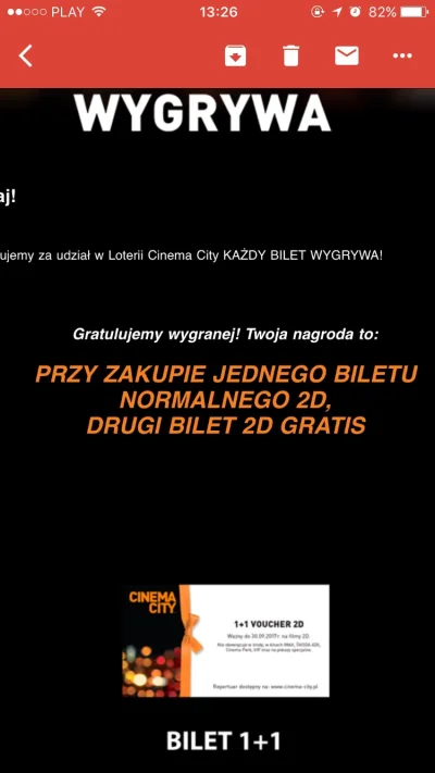 zaziq - Ktoś 2 bilet za darmo do cinemacity? Pierwsza osoba dostanie kod ( ͡º ͜ʖ͡º) 
...