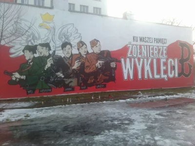 pogop - Pilski mural żołnierzy wyklętych i prawilne znicze pod nim. #pila #obrazek #h...