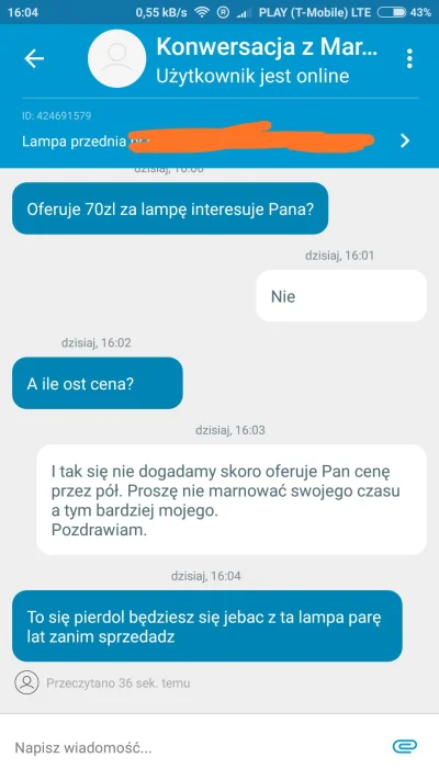 barrtoszek - Kiedy wystawiasz przedmiot za 150 zł a ktoś oferuje Ci 70 zł.
#januszebi...