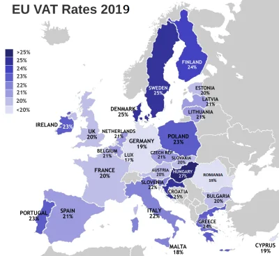 Reepo - Podatek VAT w krajach UE w 2019 roku
#4konserwy #neuropa #ekonomia #podatki ...