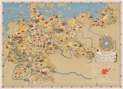 darosoldier - Piękna mapa przedwojennych Niemiec, skierowana do anglojęzycznych turys...