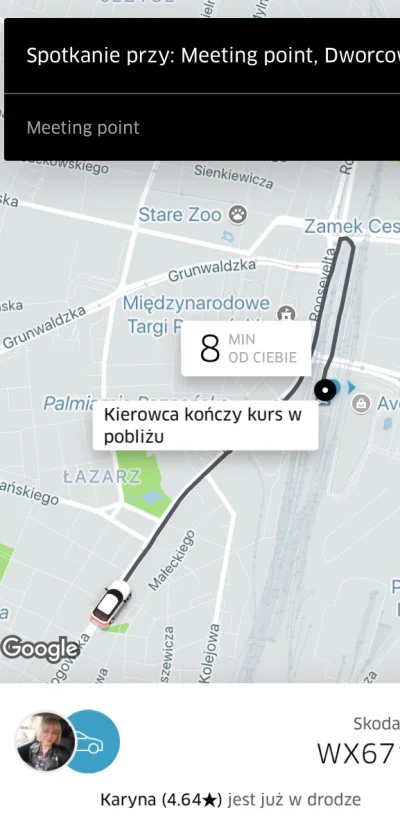 ImekzdomuImek - Karyna juz po mnie jedzie. XD #karyna #uber #poznan