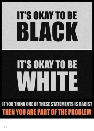 FrasierCrane - > @Nitro_Express: It`s not OK to be white

@mem1000: