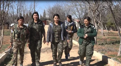 matador74 - YPJ Commander Nasrin Abdullah visits the women's branch of the Manbij Mil...