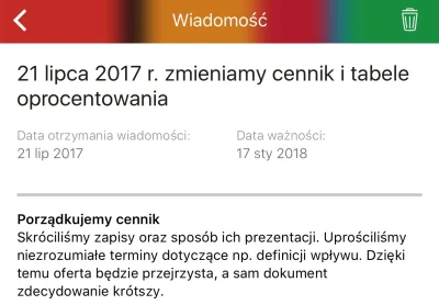 y.....p - Ostatnio z @mBank dostałem info o zmianach w tabelach opłat itp. Udostępnio...