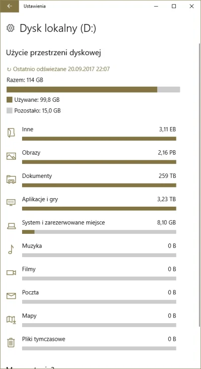 A.....h - Windows 10 to wspaniały system. Potrafi zmieścić ponad 3 eksabajty (1000 00...