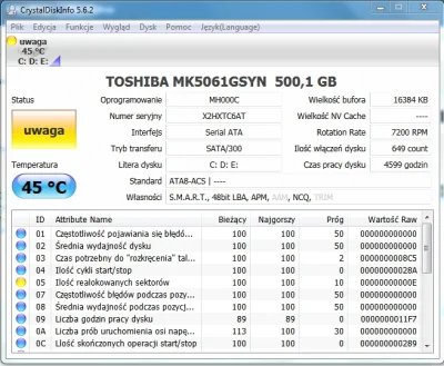 arasel - @Bercik899: CrystalDiskInfo i HD Tune Pro (S.M.A.R.T.) wskażą co dokładnie j...