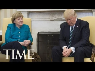 pw1 - Markela pyta się #trump czy mogą mieć handshake a ten siedzi na fotelu jak taka...