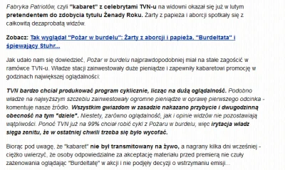 qxbqxb - @Trojden: Dokładnie... byli w TVN, ale chcił ich oglądać tylko zatwardziały ...