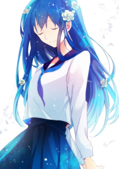 Azur88 - #randomanimeshit #originalcharacter #toryufu #longhair #bluehair #closedeyes...