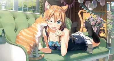 Azur88 - #randomanimeshit #5nenmenohoukago #longhair #blonde #blueeyes #nekomimi #cat