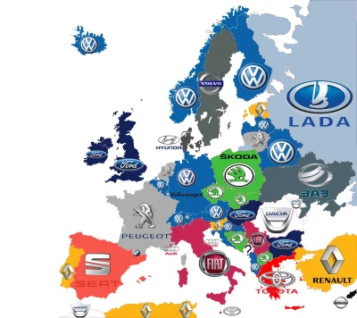 joginek - Najlepiej sprzedające się marki samochodów w Europie