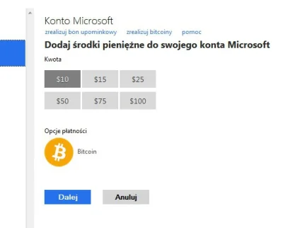 jawny_exploit - Microsoft miło mnie zaskoczył obsługą bitcoina nawet w Polsce.
#bitc...