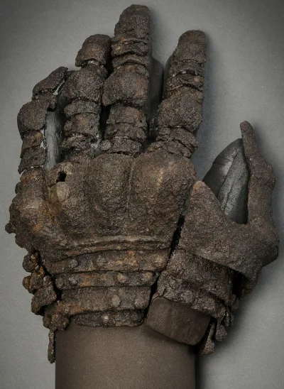 quiksilver - Żelazna rękawica odkryta w jednym z masowych grobów na szwedzkiej wyspie...