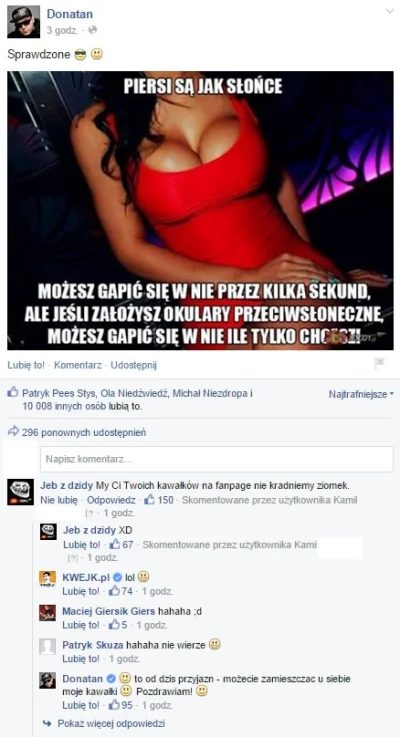 Porazka_Sezonu - Sobie śmieszkuje z Donatenem xD 

#heheszki #facebookcontent #face...