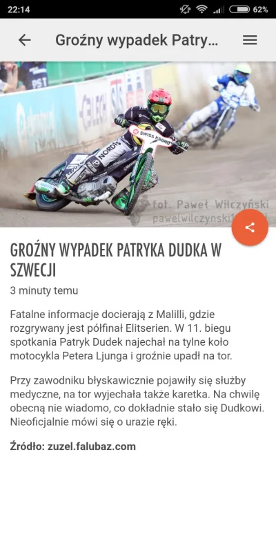 andrzejrybnik - #zuzel jeśli się potwierdzi i Dudek i Pepe nie pojadą w barażach to c...