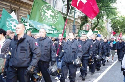 washington - Na Słowacji policjanci z prewencji zdjęli hełmy i dołączyli do marszu pr...