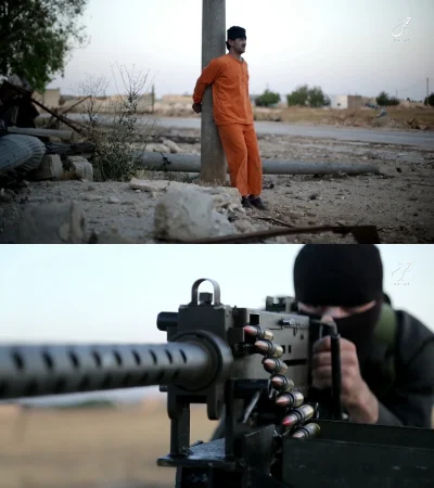 2.....r - Nowy film od IS z wilajatu Halab (Aleppo). Egzekucja "szpiega" za pomocą .5...