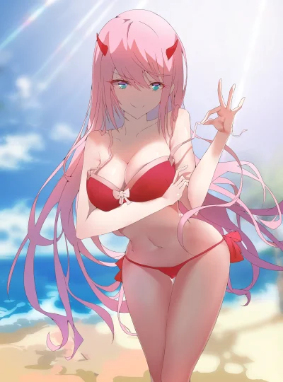 bakayarou - #randomanimeshit #darlinginthefranxx #zerotwo #oppai #pantsu #swimsuit #a...