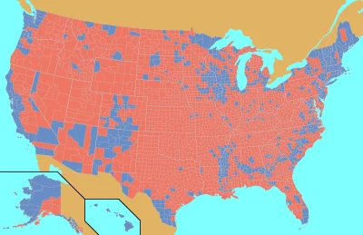 C.....Z - Zwycięska mapa Obamy z 2012 roku. Obama na niebiesko, przypominam.

#amer...