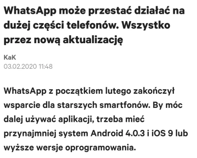 radziuxd - O nie i co teras, użytkownicy załamani. Whatsapp przestanie wspierać milio...