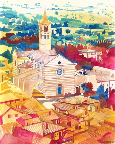mala_kropka - #art #sztuka #watercolor #akwarela #wlochy 
Assisi, Włochy
autorka: M...
